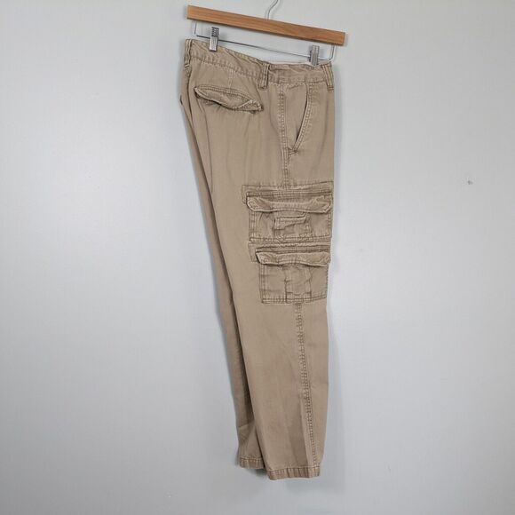 Khaki Cargo Pants 34 X 30 Vintage Y2K Gorpcore Utility Skater Wide Paratrooper - Picture 4 of 13